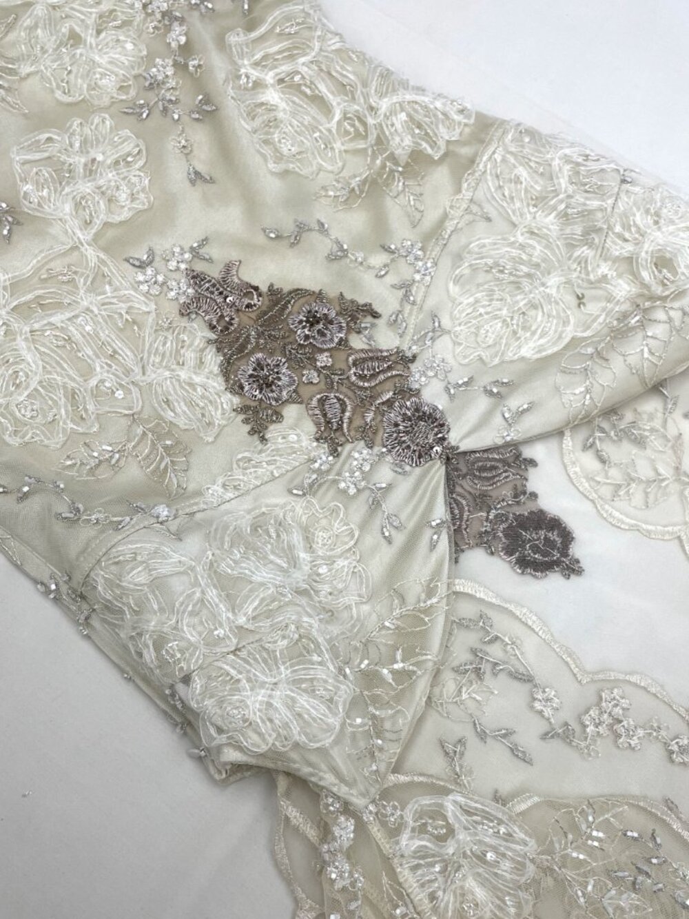Claire Pettibone Embroidered Lace Sheath Wedding Gown - Picture 6 of 12